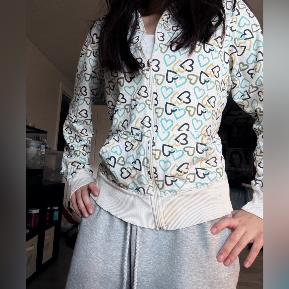 No Boundaries Multicolor Heart Bomber Jacket